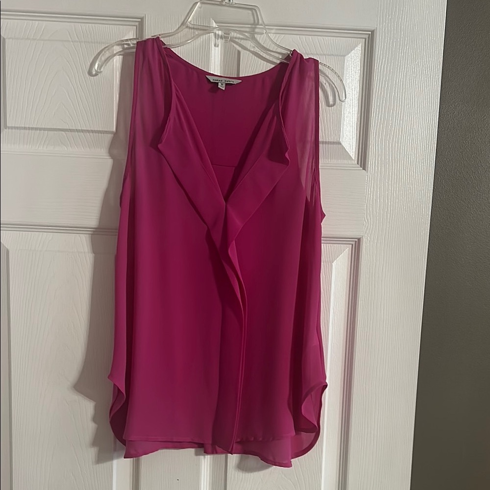 Naked Zebra Pink Sleeveless Wrap Blouse